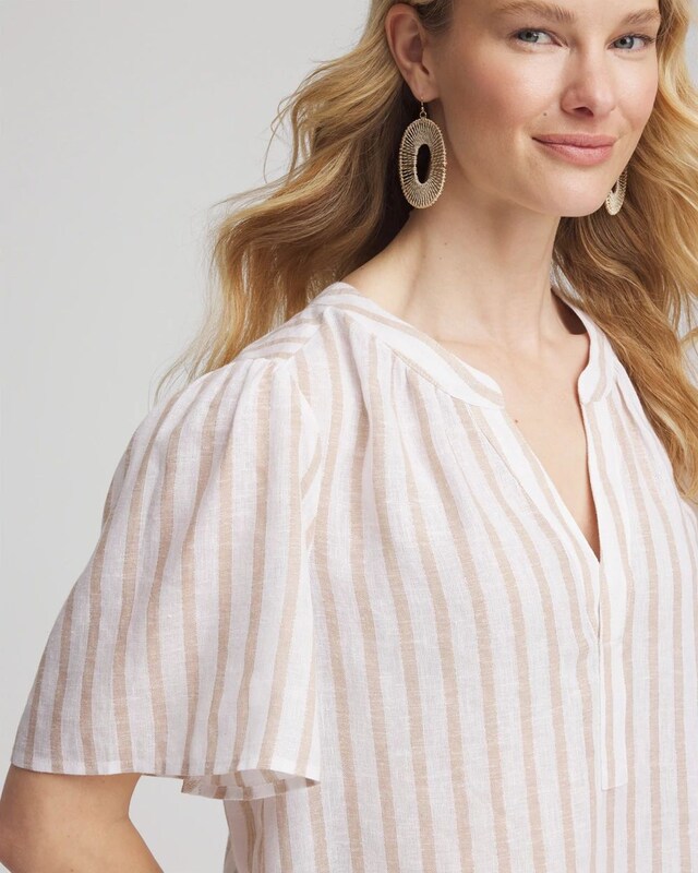 Striped Linen Popover Shirt - image 4